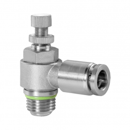 SC-SL-06-G18-EC Фитинг угловой с регулировкой расхода (пневмодроссель), 6мм x G 1/8