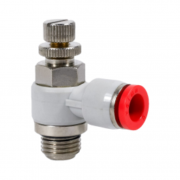 SC-BL-12-G38-EC Фитинг угловой с регулировкой расхода (пневмодроссель), 12мм x G 3/8